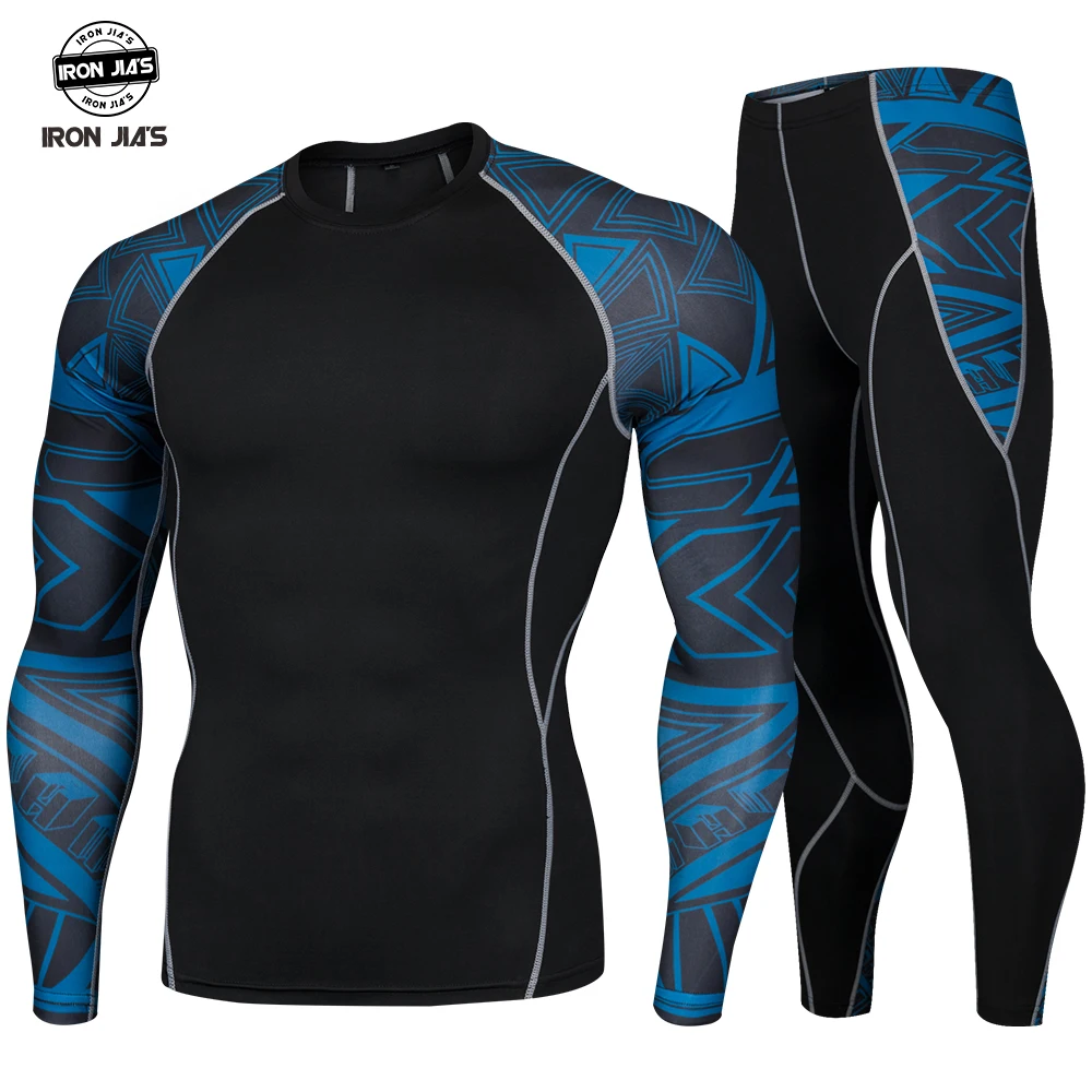 

IRON JIA'S Men Fleece Lined Thermal Underwear Set Motorcycle Base Layer Winter Warm Tight Long Shirts & Tops Bottom Suit