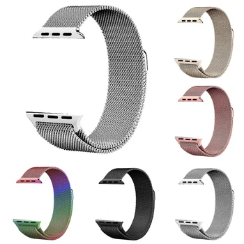 

38mm 42mm Metal Watch Bracelet For Apple Watch Stainless Steel Bracelet For Women Magnetic Loop Sport Strap Men Wrist Band