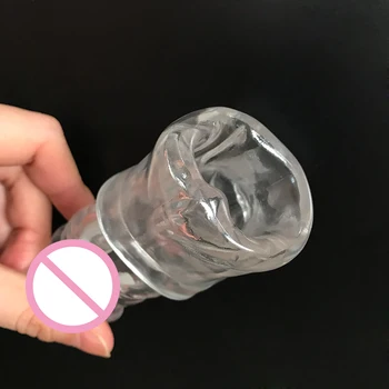 Highly Elastic Crystal Condom Reusable Penis Extender Sleeve Delay Ejaculation Penis Enlargement Intimate Goods Sex Toys For Men 5