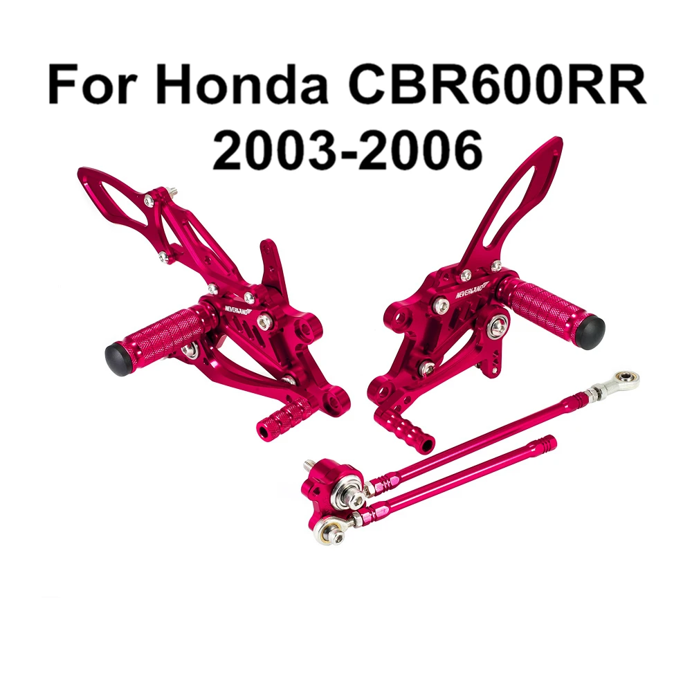 

Red Design For Honda CBR600RR 2003 2004 2005 2006 Motorcycle CNC Adjustable Rider Rear Sets Rearset Footrest Foot Peg D45