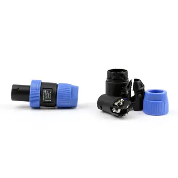 

Areyourshop 10 Pcs Blue Speakon 4 Pin Male Plug Compatible Amplifier Baffler Audio Cable Connector