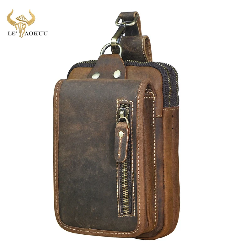 Belt-Pack Bum-Bag Cigarette-Case Phone-Pouch Waist Vintage Natural-Leather Luxury Fanny