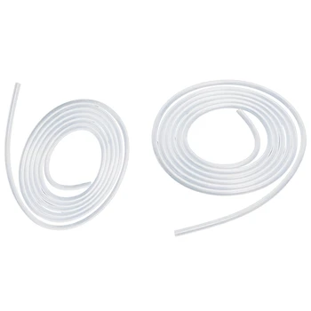 

2x 2M Clear Translucent Food Grade Silicone Tubing Milk Hose Pipe 2X4mm & 6X8mm