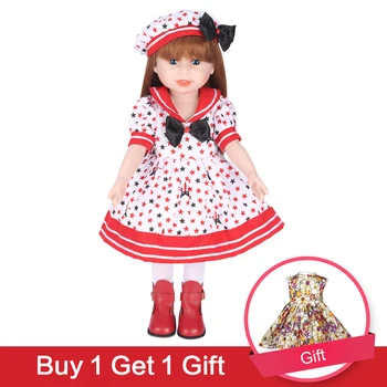 

UCanaan 18inch 45CM Girl Doll with Outfit Long Hair Handmade Full Vinyl Silicone Reborn Baby Doll Toys for Girls