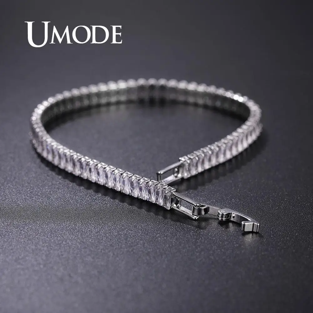 Женские теннисные браслеты UMODE 2 мм * 4 из прозрачного циркона роскошный браслет с