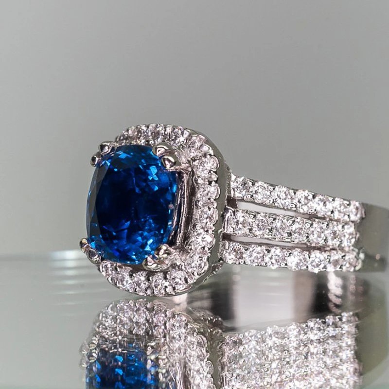 Stunning Reversible White and Blue Diamond Ring - Monarch Jewels Alaska