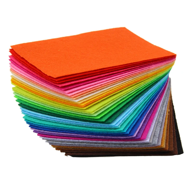 1MM 40 sztuk/zestaw DIY Handmade filc z włókniny tkaniny poliestrowej robótki igły do szycia czuł tkaniny zabawki wykonane ręcznie lalki tkaniny 15*10cm