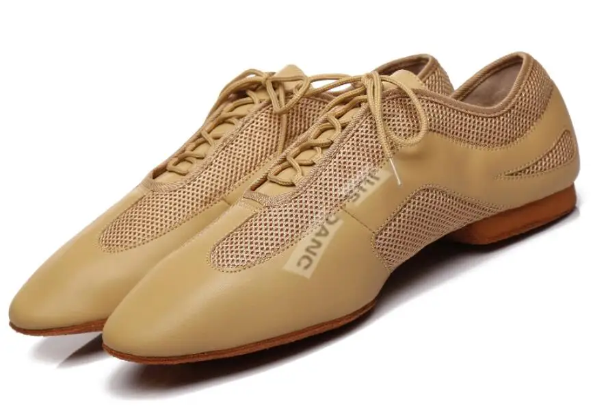 Кроссовки танцевальная обувь Мужские Танцевальные латиноамериканские бальные танцы обувь танго Мужская обувь JuseDanc - Цвет: yellow heel 2.5cm