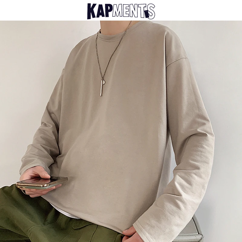 KAPMENTS Oversized Solid 12 Colors Pullover Hoodies For Men 2020 Mens Streetwear Harajuku Sweatshirts Long Sleeve Korean Clothes