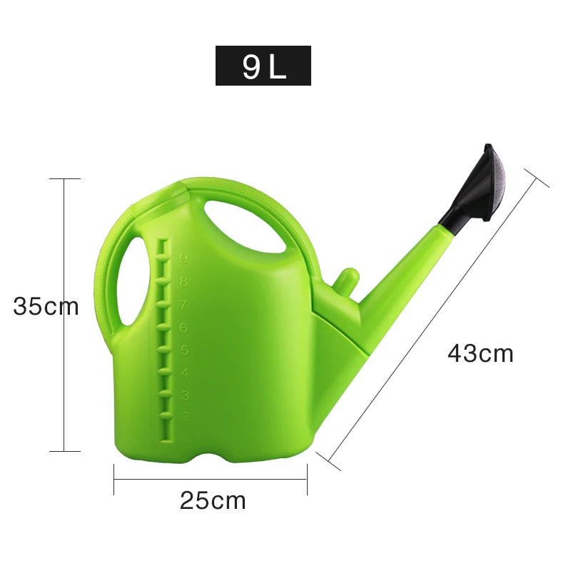 Большая лейка, пластиковый длинный горшечный горшок, садовый горшок в горшках, инструмент для полива дома, чайник большой емкости LO1024157 - Цвет: green 9L