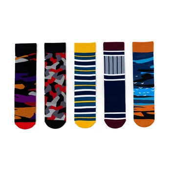 

5 Pairs Women Socks Cotton Cool Art Socks Female Stripe Camouflage Lover Socks 36-43EUR