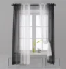 Gradient Sheer Curtains for Living Room Fashion Tulle 1 Piece Half Transparent Custom Made Blue Black White Window Screens Cheap 2