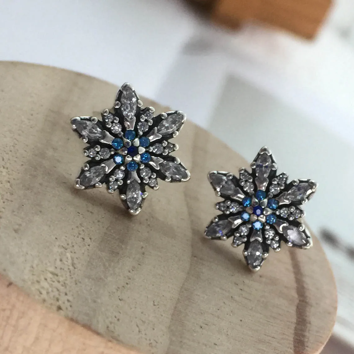 925 пробы серебряные классические симметричные серьги с аутентичными звездами дамские очаровательные модные ювелирные изделия DIY - Окраска металла: 6010