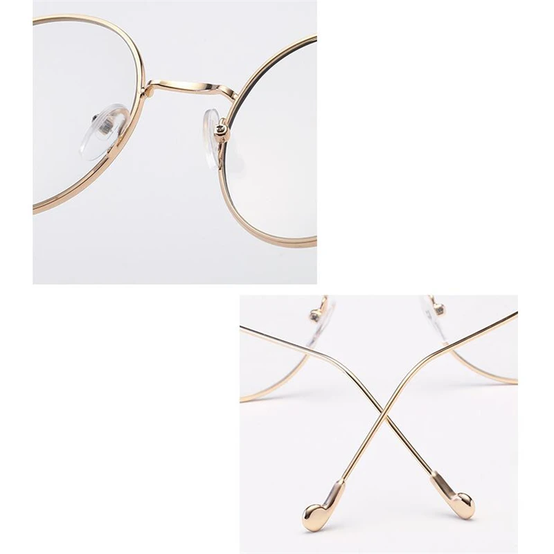 Women Round Metal Glasses Frame With Degree Men Ultralight Finished Myopia Glasses -0.5 -1 -1.5 -2 -2.5 -3 -3.5 -4 -4.5 -5 -6.0 6