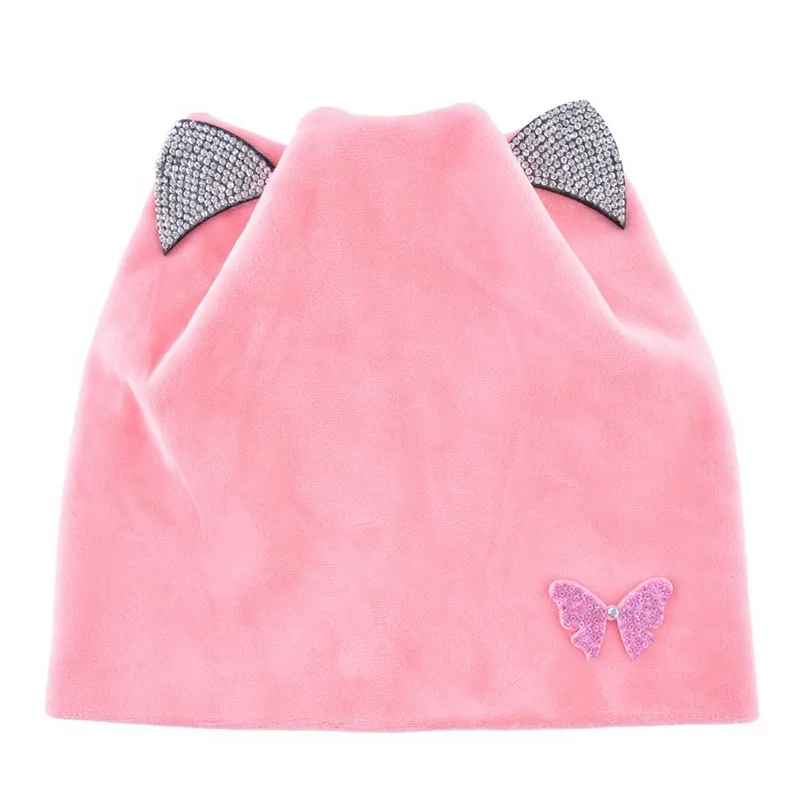 NUZADA/Брендовая женская шапка для девочек; сезон осень-зима; шапка с милым котенком; шапка; Новинка года; шапка с жемчужными ушками для девочек; теплые шапки Скалли; женская шапка