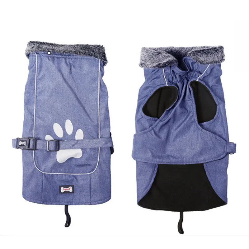 Погодные пальто для собак Лофт Реверсивный зимний жилет для собак водонепроницаемая куртка для домашних животных доступна в экстра Smal до Экстра больших размеров 23 AugZ5 - Цвет: Синий