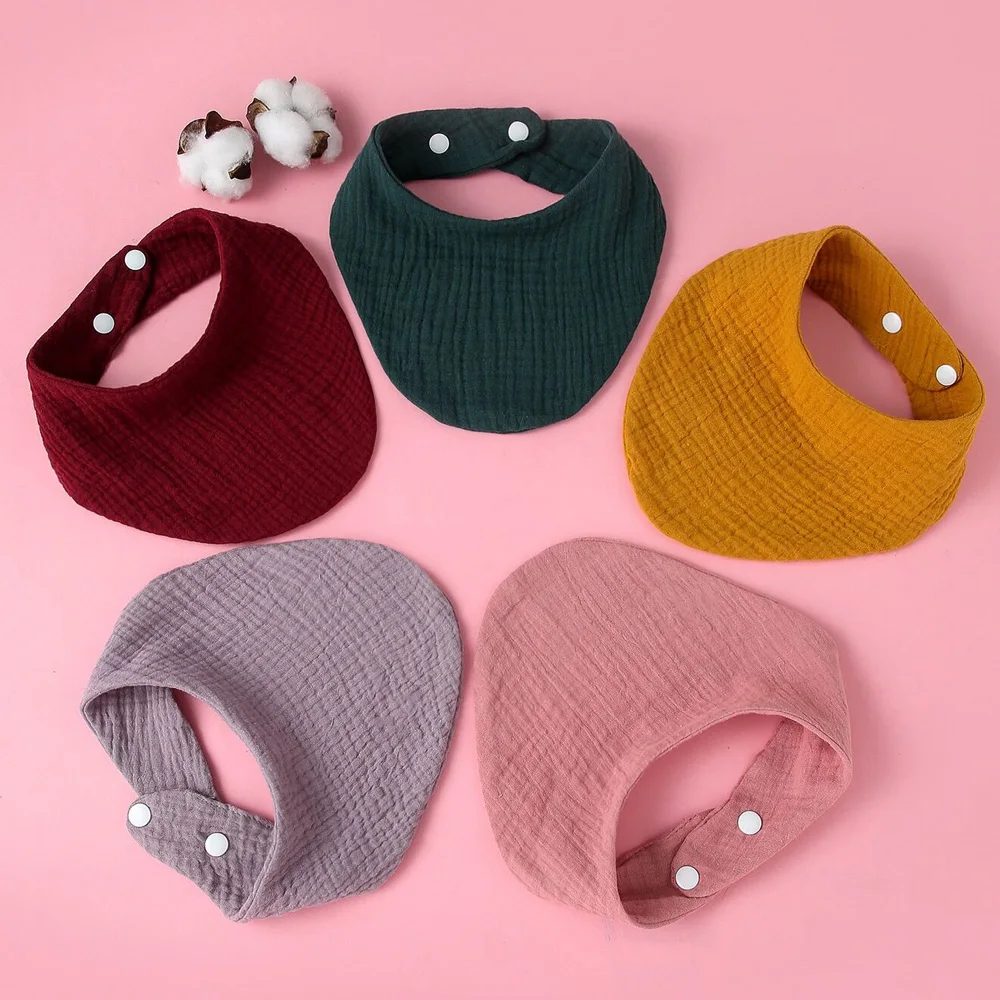5 pieces/lot Baby Bibs Triangle Kids Cotton Bibs Saliva Towel Baby Boys Girls Feeding Apron Cotton Bandana Bibs