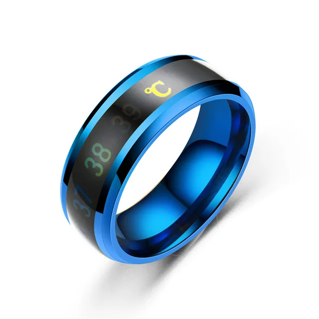 Температурное кольцо Титан Сталь настроение чувства эмоции интеллигентая(ый) Температура чувствительный кольца для мужчин и женщин водонепроницаемые украшения - Цвет основного камня: Синий
