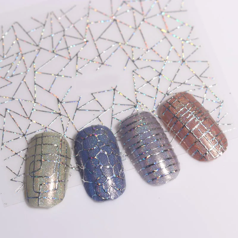 

1 Pcs Laser 3D Nail Sticker Curve Stripe Lines Nails Stickers Adhesive Striping Tape Nail Art Stickers Decals 2019 New