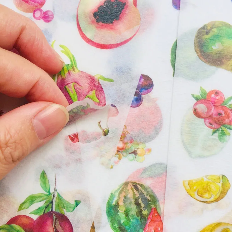 6 Sheets Fresh Colorful Fruits Washi Paper Decorative Stickers Computer Notebook Decor 6 Sheets Fresh Colorful Fruits Washi Paper Decorative Stickers Computer Notebook Decor