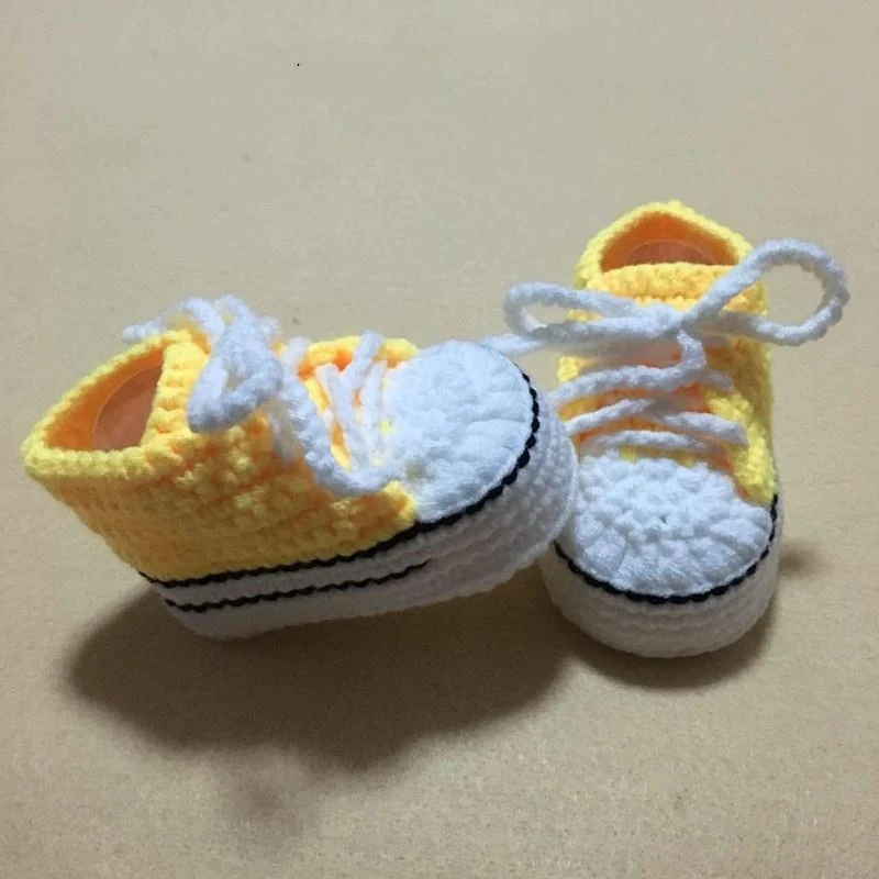 Baby Shoes QYFLYXUEQYFLYXUE-Crochet baby shoes,handmade Baby Crochet Booties,Baby sports shoes select size:9cm 10cm 11cm