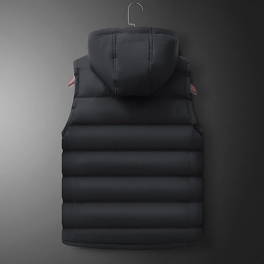 Уличная одежда; Новинка; veste homme; мужская осенне-зимняя однотонная верхняя одежда с капюшоном; жилет; куртка; топы; блузка; chaqueta hombre jaqueta masculino