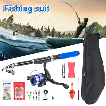 

Fishing Rod and Reel Combos for Beginner Fiberglass Telescopic Fishing Rod with Fishing Tackle, Carrying Bag