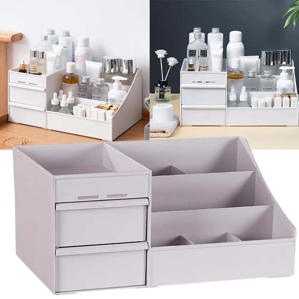 Makeup Organizer Cosmetic Large Capacity Storage Box Desktop Jewelry Nail Polish Drawer Container Home Clear Rack Desk | Дом и сад