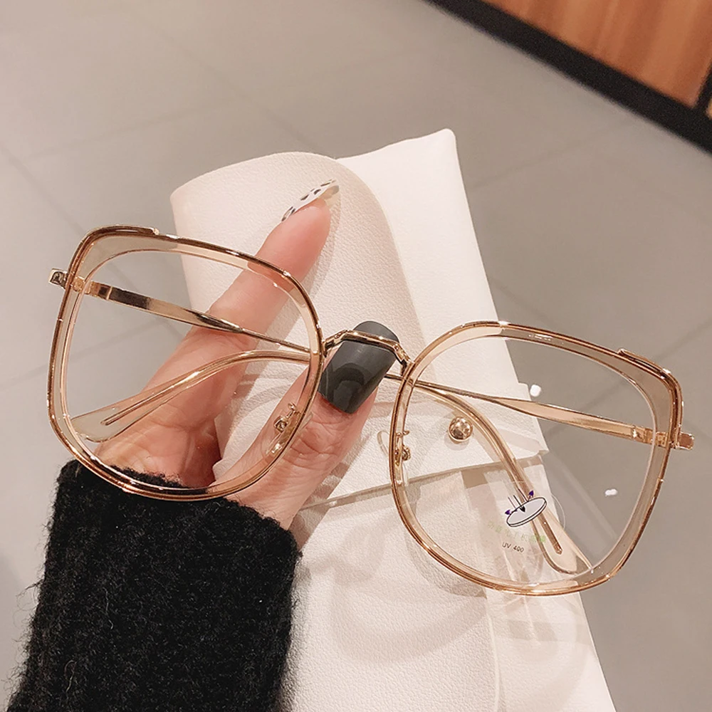 blue filter glasses Men Women Anti-blue Light Glasses Frame Vintage Large Square Eyeglasses Blocking Blue-ray Oversized Spectacles Frames A65397 best blue light blocking glasses