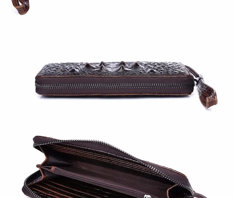 Фирменный дизайн мужской Роскошный деловой женский бумажник в стиле крокодила из воловьей кожи, для мужчин кошелек мужской клатч Удобные сумки для монет