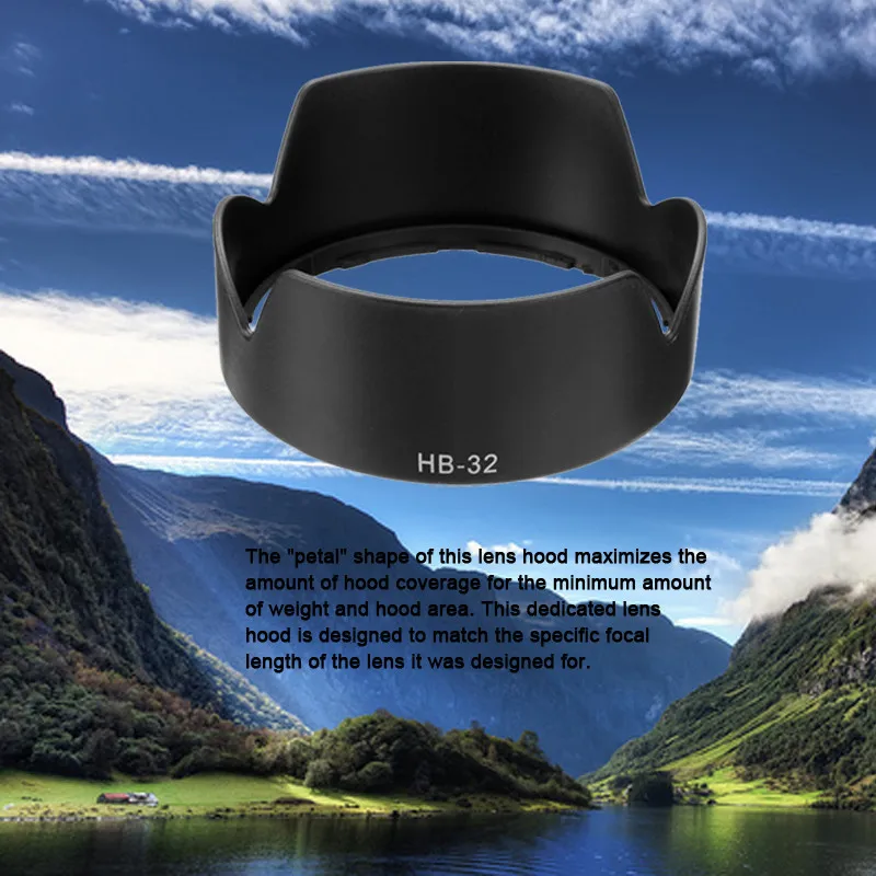 HB-23 Lens Hood, Camera Lens Sunshade Rainproof Cover