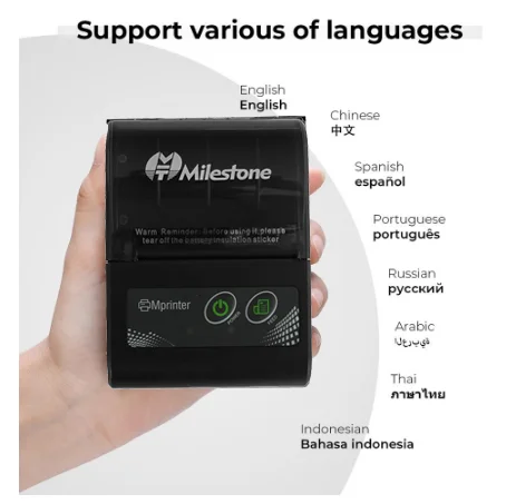 Milestone термопринтер чековый Bluetooth беспроводной билетный мини принтер карманный портативный USB Windows Android IOS 58 мм 2 дюйма pos