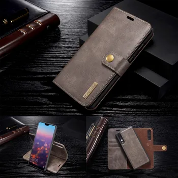 

For Huawei Honor 8 10 Lite 9X Case Luxury Leather Flip Wallet Detachable Magnetic Back Cover For Huawei P Smart 2019 Nova 5 Case