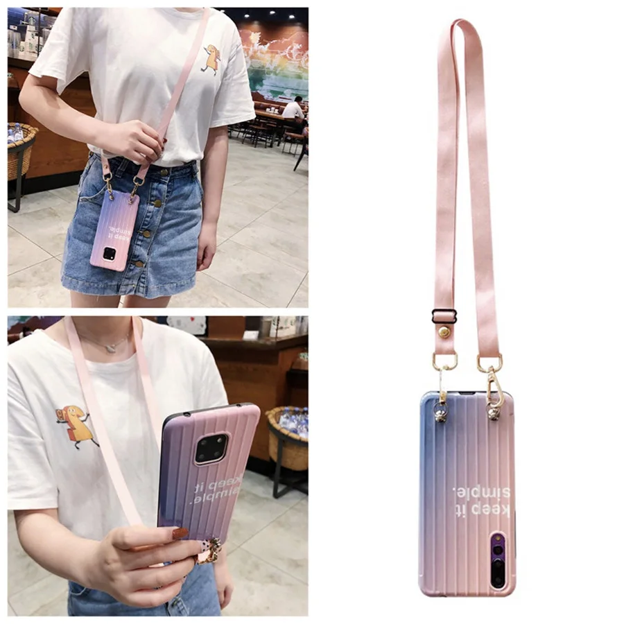 

shockproof strap tpu case for iphone 6 6s 7 8 plus X XR XS MAX case cover fashion 3d luggage shoulder lanyard soft silicon phone