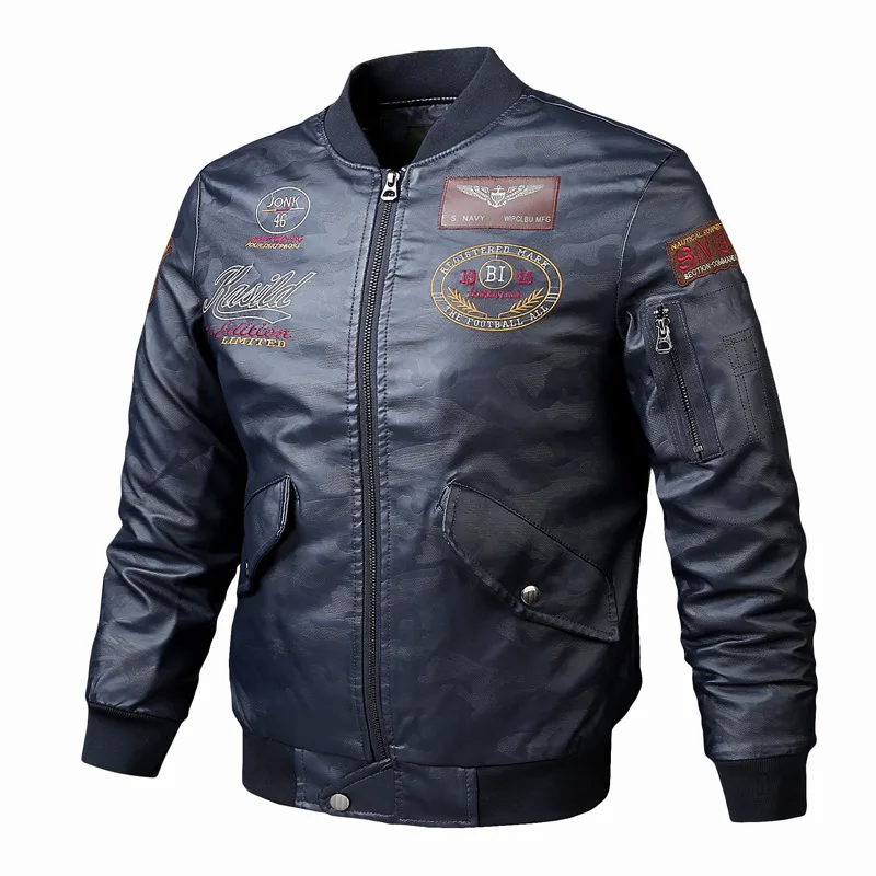 Thoshine-chaquetas de cuero sintético para hombre, ropa con estampado de estilo Punk, para motocicleta y motociclista, para primavera, Otoño e Invierno