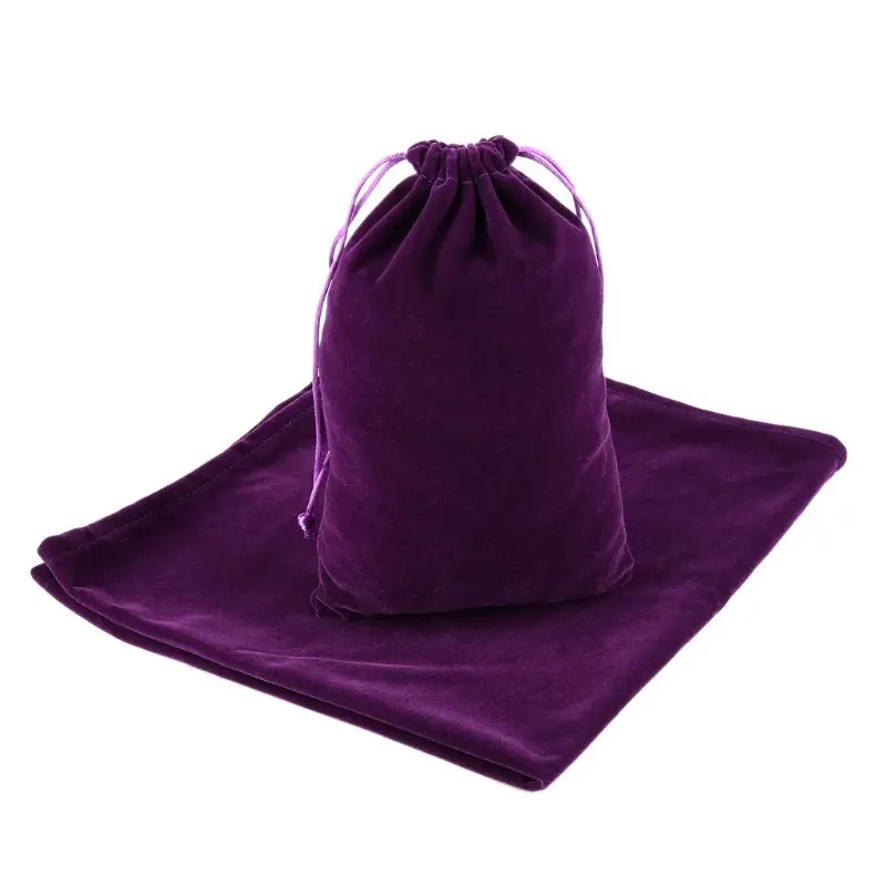 Фиолетовый Сумка для карт Таро+ скатерть Таро материал вельвет настольная игра алтарь гадание Wicca черный/фиолетовый - Цвет: Фиолетовый