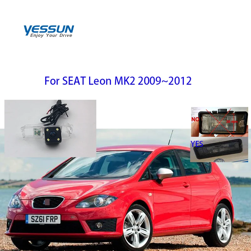 Yessun камера заднего вида CCD для сиденья Leon MK2 2009~ 2012 парковочный обратный резервный 4 светодиодный камера Автомобильный номерной знак