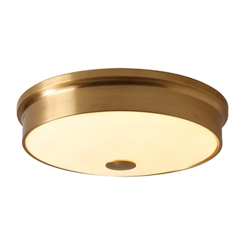 

Lamparas de techo American Gold Copper LED Ceiling Lamp for Bedroom Modern Glass Lampshade Hanglamp Kitchen Deco Light Fixtures