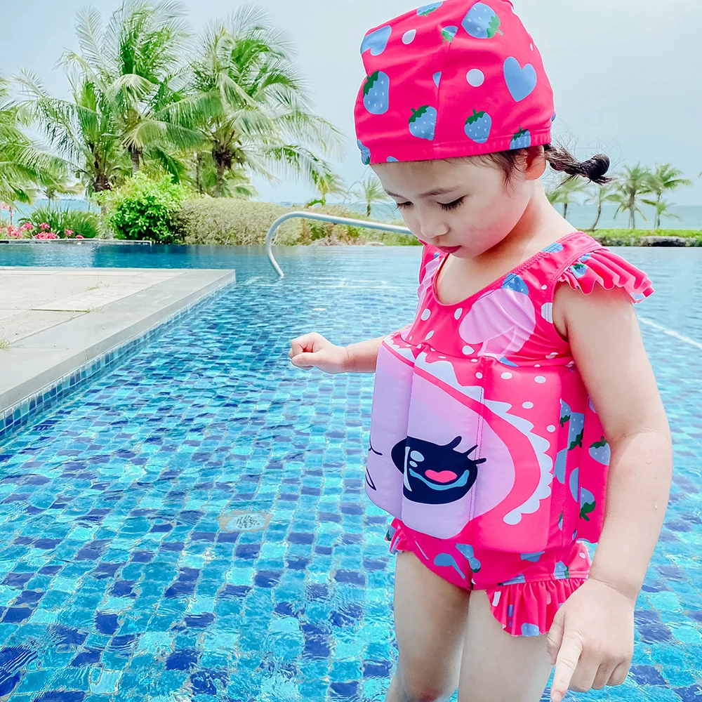 LFF SWIM Childrens Printing Buoyancy Swimsuit Baby Boy Girl One-Piece Swimsuit Floating Swimwear Float Suit Sun Protective Swimming Costume 