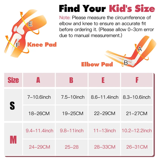 6 in 1 Skating Cycling Roller Skating Protection Set Kids Knee Elbow Wrist Protective Pads Sport Protective Gear for Boy Girl 6