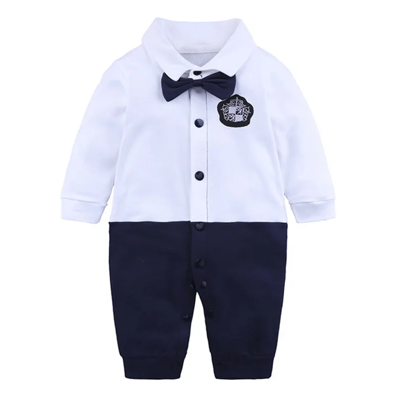 Baby Rompers Boys Jumpsuits Fashion Gentlmen Style Newborn Infantil Overalls Outfits Long Sleeves Toddler Clothes 0-18Months