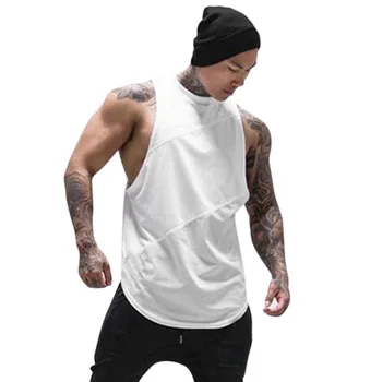 

Men's Exercise Vest New Summer Solid Sports Loose O-neck Sleeveless Elastic Blouse Spring Fashion Comfortable Casual Chaleco YL5