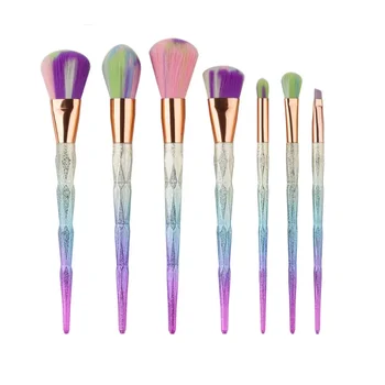 

7pcs Colorful Diamond Shape Eye Lip Brushes Long Handle Makeup Brushes Set Foundation Powder Blush Face Beauty Makeup Tools Kit