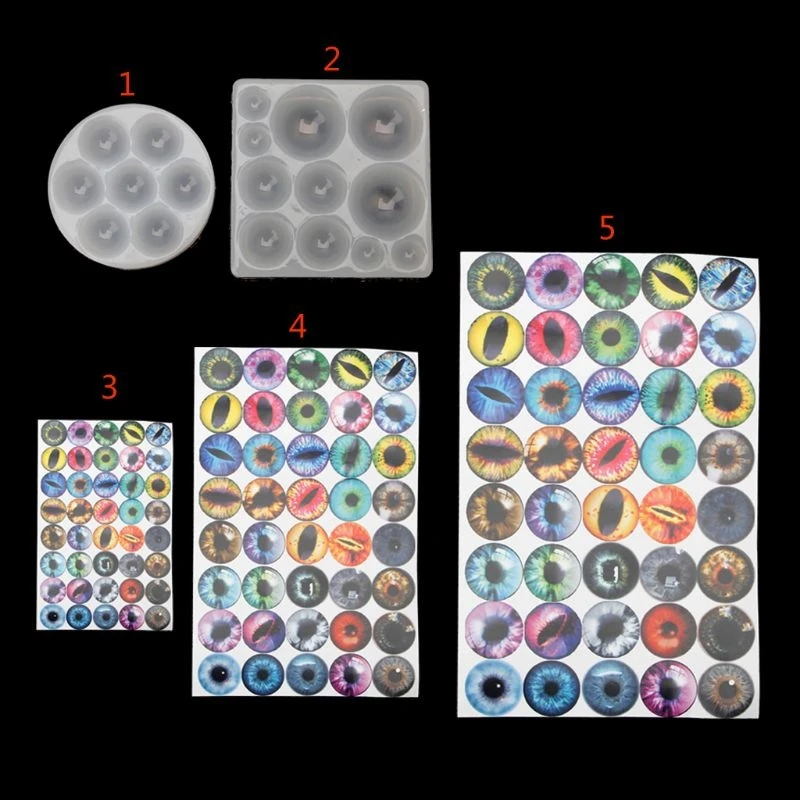 

All Sizes DIY Doll Figures Cat Round Eyes Resin Mold Jewelry Making Tools