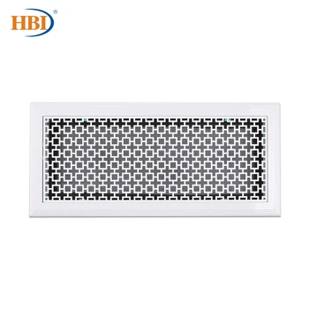 

HBI 500mmx200mm Square-Pattern White Rectangular Plastic Frame Steel Decorative Return Air Grille Vent Retro Style Air Register