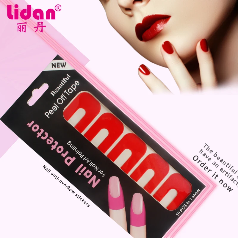 

Lidan 1 Sheet U Shape Nail Polish Anti-overflow Paint Sticker New Peel Off Tape Nail Protector Sticker Nail Art Tool FYTU-1