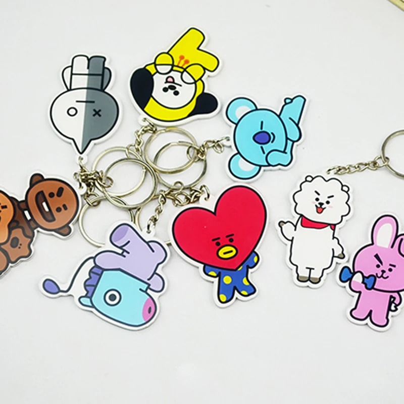Bangtan брелок для мальчиков Корейская группа мультфильм фигура кулон брелок подарки