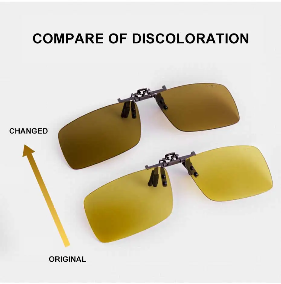CAPONI Nachtsicht Clip Auf Rahmen Gläser Photochrome Polarisierte Flip Up Sonnenbrille Clip UV400 Fahren Clip Für Rahmen YSBS1101 – Detail 5