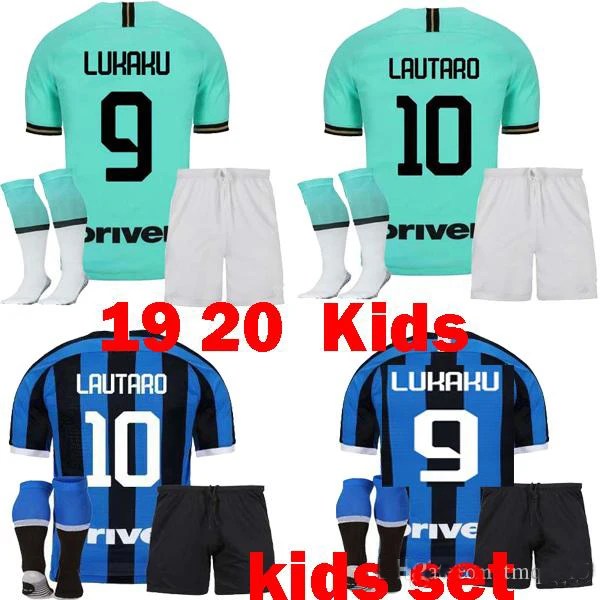 Лидер продаж 2019 2020 Inter Milan футбольный свитер LUKAKU NAINGGOLAN home Away Детский комплект +