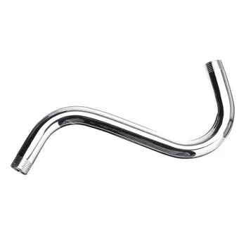 

24.5CM Shower Head Extension Arm Kit Stainless Steel S-Curved Goose Neck Shower Arm Mount Base for Home Bathroom Hardware